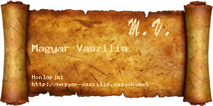 Magyar Vaszilia névjegykártya